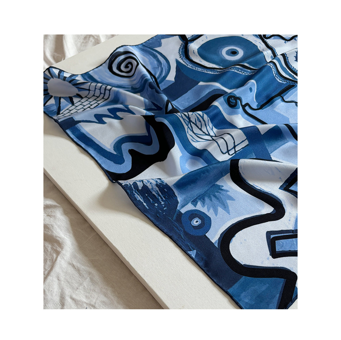 April 2024, Blue Silk Scarf