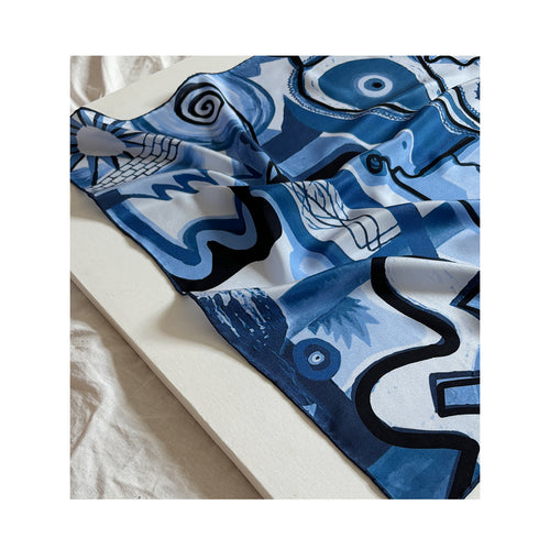 April 2024, Blue Silk Scarf