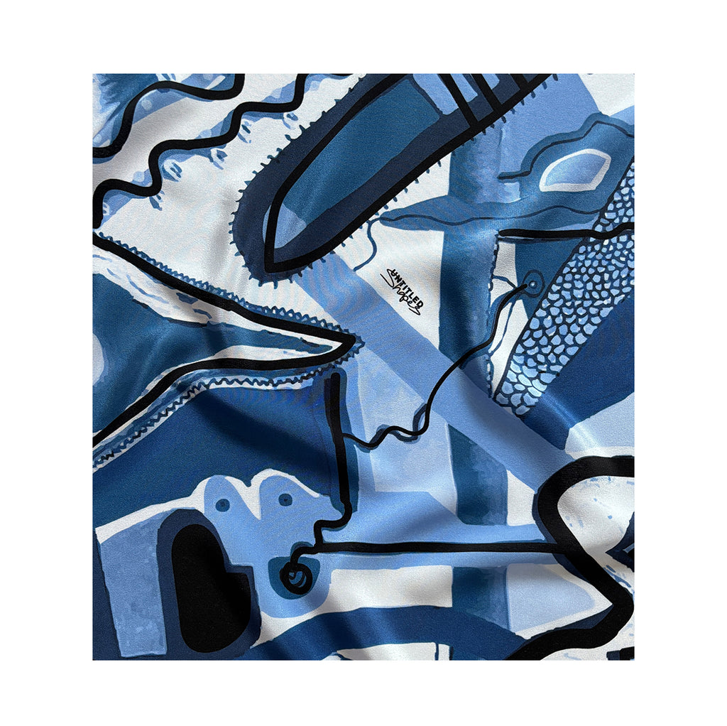 April 2024, Blue Silk Scarf