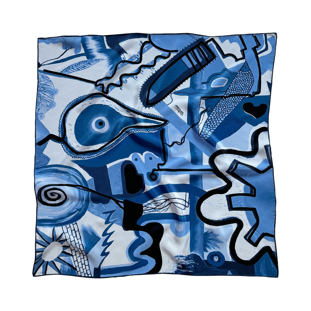 April 2024, Blue Silk Scarf